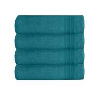 GC GAVENO CAVAILIA Lot de 4 Serviettes de Bain de Luxe Super Douces 100% Coton égyptien, New Hampton, Bleu Sarcelle