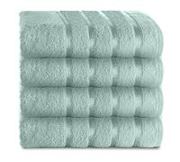 GC GAVENO CAVAILIA Lot de 4 Serviettes de Bain Extra absorbantes de 500 g/m², 100% Coton filé à l'anneau, égyptien, Bleu Canard, 70 x 120 cm