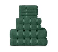 GC GAVENO CAVAILIA Lot de 8 serviettes - Coton égyptien | Serviette pour le visage, essuie-mains, serviette de bain | Séchage rapide et très absorbantes - Serviettes lavables pour salle de bain - Vert