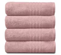 GC GAVENO CAVAILIA New Hampton Hand Lot de 4 Serviettes de Luxe Ultra Douces et Extra absorbantes, 100% Coton filé à l'anneau, égyptien, Rose pâle, 50 x 80 cm