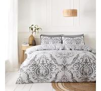 GC GAVENO CAVAILIA Parure de lit 3 pièces en Polycoton avec Housses de Couette et taies d'oreiller réversibles pour très Grand lit (230 x 220 cm) - Motif Cachemire - Anthracite