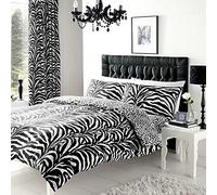GC GAVENO CAVAILIA Parure de lit avec Housse de Couette et taies d'oreiller Motif zèbre Blanc/Noir Lit Double