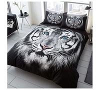 GC GAVENO CAVAILIA Parure de lit en Polycoton avec imprimé Animal 3D, Motif Tigre Blanc, lit Simple