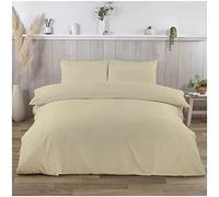 GC GAVENO CAVAILIA Parure Flanelle Unie de Haute qualité Facile d'entretien avec Housse de Couette et taies d'oreiller Assorties, 100% Coton brossé, Doux et Confortable, crème, pour lit King Size