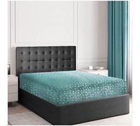 GC GAVENO CAVAILIA Peluche Couette en Polaire, Drap-Housse Doux et Moelleux, Parure de lit Chaude et Confortable Ultra Douce, Polyester, Aqua, King-Fitted Sheet