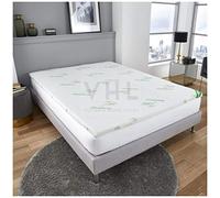 GC GAVENO CAVAILIA Surmatelas en Bambou antimicrobien de Haute qualité, Mousse Souple de Luxe 100% Polyester, hypoallergénique, Respirant, King Size, Blanc