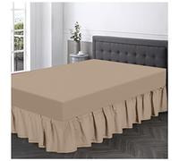 GC GAVENO CAVAILIA Teinte Diamant uni Tour de lit, Polyester, 50% Coton, Drap de cantonnière Naturel, King