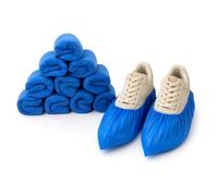 GC GLOBALCOMMERCE Couvre-chaussures jetables 100 pièces bleues | Chaussettes jetables en CPE résistantes pour le ménage, le jardinage et les environnements de travail