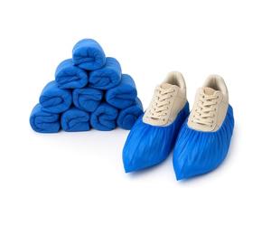 GC GLOBALCOMMERCE Couvre-chaussures jetables 100 pièces bleues | Chaussettes jetables en CPE résistantes pour le ménage, le jardinage et les environnements de travail