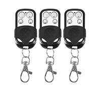 GC GLOBALCOMMERCE Kit de 3 télécommandes universelles Auto-apprenantes pour Portail Automatique, à 4 Touches et à fréquence Fixe 433,92 MHz, Noir