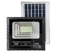 GC GLOBALCOMMERCE Projecteur LED SMD 100 W Panneau Solaire Énergie Crépusculaire Télécommande Dr