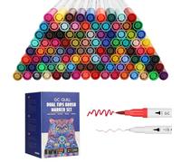 GC QUILL 100 Couleurs Feutres Coloriage Adulte, Enfants, Stylo Feutre Double Pointe Fine pour Dessin, Bullet Journal, Griffonnage, Scrapbooking GC-N100W