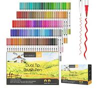 GC QUILL 120 Feutres Coloriage Adulte Double Pointe - Pointe Pinceau et Stylo Fin- Feutre à Eau pour Coloriage Mystère, Journal, Manga, DIY - Stylo Feutre Enfants et Adultes GC-120W