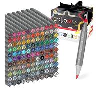 GC QUILL Feutre à alcool -121 Couleurs Marqueurs à pinceau et Ciseau,Feutres à Alcool Pour professional dessin, Croquis, Manga, Coloriage GC-MK121