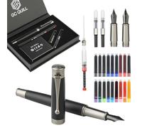 GC QUILL MU-13 Ensemble de stylos plume pointes fines et moyennes 18 cartouches d'encre convertisseur de recharge remplissage de seringue cadeau pour écrire journal
