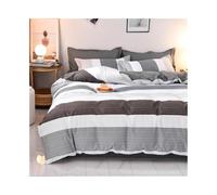 gC7aHx8 Parrure de Lit 3Pcs Modern Geometric Duvet Cover Set Classic Stripe Double Sided Pattern Bedding for All Seasons Doux(EU Single-135x200cm)