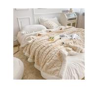 gC7aHx8 Parrure de Lit Couverture Polaire Sherpa Douce avec 2 taies d'oreiller, Ensemble de couvertures en Flanelle épaisse, Confortable et Chaude Doux(Beige,100x150cm 3pcs)