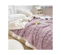 gC7aHx8 Parrure de Lit Couverture Polaire Sherpa Douce avec 2 taies d'oreiller, Ensemble de couvertures en Flanelle épaisse, Confortable et Chaude Doux(Purple,100x150cm 3pcs)