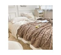 gC7aHx8 Parrure de Lit Couverture Polaire Sherpa Douce avec 2 taies d'oreiller, Ensemble de couvertures en Flanelle épaisse, Confortable et Chaude Doux(Bruin,150x200cm 3pcs)