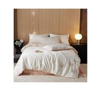 gC7aHx8 Parrure de Lit Parure de lit 4 pièces en Tencel Lyocell Doux et rafraîchissant, Housse Couette brodée Papillon, 2 taies d'oreiller 1 Drap Plat Doux(180cm)