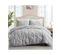 gC7aHx8 Parrure de Lit Parure de lit plissée 2/3 pièces en Microfibre, Housse Couette et taie d'oreiller Doux(Grigio,EU SK(260x220cm))