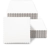 Gcardist 15 plaques carrées blanches pour gâteaux de 25,4 cm, base à bords ondulés, carton de qualité alimentaire (10 pouces, plus mince et encore plus stable)