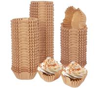 Gcardist 200 pièces de caissettes à muffins carrées marron, inserts pour cupcakes inodores, qualité alimentaire (taille standard)
