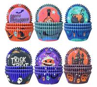 Gcardist Allerheiligen Lot de 300 caissettes à muffins standard 6 designs Toussaint Potion magique Caissettes à muffins en papier (taille standard)