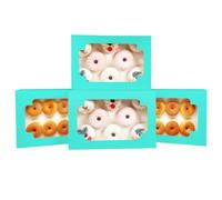 Gcardist Auto-pop Up Lot de 6 boîtes à biscuits avec fenêtre Bleu menthe 30,48 x 20,32 x 6,35 cm Deux utilisations Pliage en une seconde Pâtisserie Boîte pour emballage (30,48 x 20,32 x 6,35 cm)