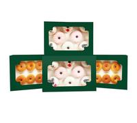 Gcardist Auto-pop Up Lot de 6 boîtes à biscuits avec fenêtre Vert profond 30,48 x 20,32 x 6,35 cm Deux utilisations Pliage en une seconde Pâtisserie Boîte pour emballage (30,48 x 20,32 x 6,35 cm)