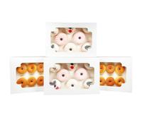Gcardist Auto-pop Up Lot de 6 boîtes à biscuits blanches avec fenêtre - 30,48 x 20,32 x 6,35 cm - Deux utilisations - Pliage en une seconde - Pour emballage (30,48 x 20,32 x 6,35 cm)