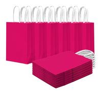 Gcardist Lot de 24 PCS petits sacs cadeaux avec poignées en vrac 8,3 x 6 x 3 pouces sacs cadeaux roses pour utilisations multiples (21 x 15 x 8 cm, petite taille)