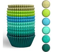 Gcardist Lot de 300 caissettes à cupcakes vertes standard (300 pièces, 41,57 mm, taille standard) - Passent au four et au micro-ondes, résistantes à la chaleur et au congélateur, jetables, pour la