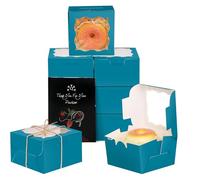 Gcardist See Blau Bäckerei Boxen mit Fenster Lot de 15 mini boîtes à biscuits 10,1 x 10,1 x 6,3 cm