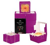 Gcardist Tiefes Lila Bäckerei Lot de 15 mini boîtes à biscuits 10,1 x 10,1 x 6,3 cm Boîte à macarons pour fête (10,2 x 10,2 x 6,3 cm)