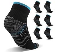 Gcbiger Lot de 7 paires de chaussettes de compression pour homme et femme, chaussettes pour aponévrosite plantaire pour soulager la douleur, soutien de la cheville et santé des pieds, Noir , L-XL