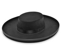 GCC Fashion Store Adults Black Hat Bandit Zorro Felt Budget Men’s Spanish Fancy Dress