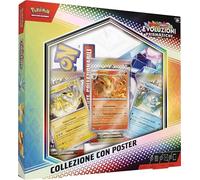 GCC Pokémon : Collection avec Affiches de l'expansion écarlate et Violet - Évolutions prismatiques (Trois enveloppes d'extension et Trois Cartes holographiques)
