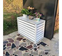 GCCSSBXF Housse de climatisation en aluminium - Protégez les unités extérieures avec un écran décoratif de clôture, idéal pour climatisation et pompes à chaleur - Enclos de poubelle, support de fleurs