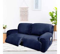GCCSSBXF Lot de 6 housses de canapé inclinables extra larges en velours extensible avec poches latérales, 75 à 100 cm, 2 housses de canapé