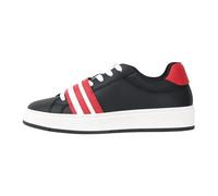 Gcds - Baskets Band Logo Noir/Rouge Cuir - Homme - Chaussures - Noir - Taille: 44 EU