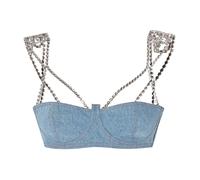 Gcds - Brassière en jean ras-du-cou - Femme - Tops - Bleu - Taille: 44 FR