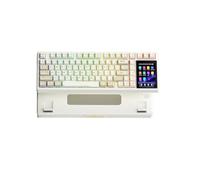 GCemptDMd Clavier mécanique sans Fil à écran Intelligent L99, Tri-Mode, pour Jeu de Nuit, pour Ordinateur Portable, 8000mAh, Interrupteur Goutte de Pluie(Latte Switch Caramel)