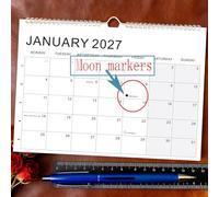 Gcerfby Calendrier Mural | Outil d'Organisation et de Décor Accrochable pour Planificateur Mensuel,Calendrier Mural pour 2026,Pour La Planification Au Bureau À L'École En Salle De Classe Et Au Dortoir