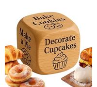Gcerfby Dés de décision d'activité, accessoire de cuisine en bois | Dés de décision d'activité de pâtisserie à six faces | pour rendez-vous galant, boulangerie, réunion de famille, professionnels