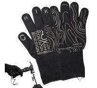 Gcerfby Gants De Barbecue,Moufles Anti-Brûlure avec Protection du Poignet - Gants pour La Cuisson Au Gril,pour Friteuse Barbecue Extérieur Pizza Cuisson Au Feu Viande Et Aliments