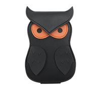 Gcerfby Organisateur de médiators de guitare en cuir synthétique en forme de hibou, portable, facile à nettoyer, 18 emplacements individuels, noir/marron/marron foncé, pour guitaristes, bassistes,