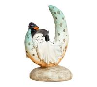 Gcerfby Statue Fantôme | Figurine Résine Sorcière Chapeau Pointu Décor Halloween,Sculpture Énigme pour Intérieur Extérieur Patio Fête Salon Balcon Chambre Cuisine