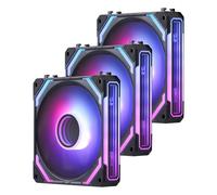 GCF012 3 Pack 120mm PC Case Inverted Fan Chain Connection 5V 3Pin ARGB Lighting 4 Pin PWM Fan for Radiator/Case Cooling