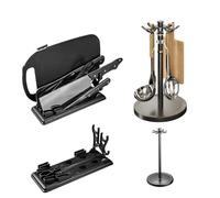 GCFTIFF Lot de 2 supports rotatifs pour couteaux et ustensiles de cuisine - Support rotatif à suspendre pour spatules - Base de rangement pliable pour ustensiles de cuisine organisés (sans ustensiles